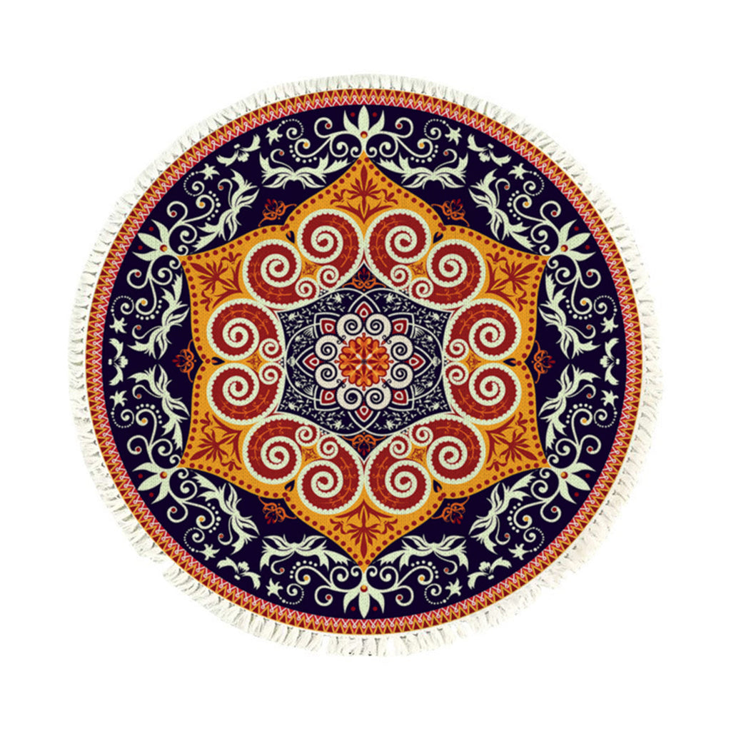 SOGA 90cm Round Mandala Ethnic Style Round Carpet Anti-slip Doormat Home Decor $ 55.50