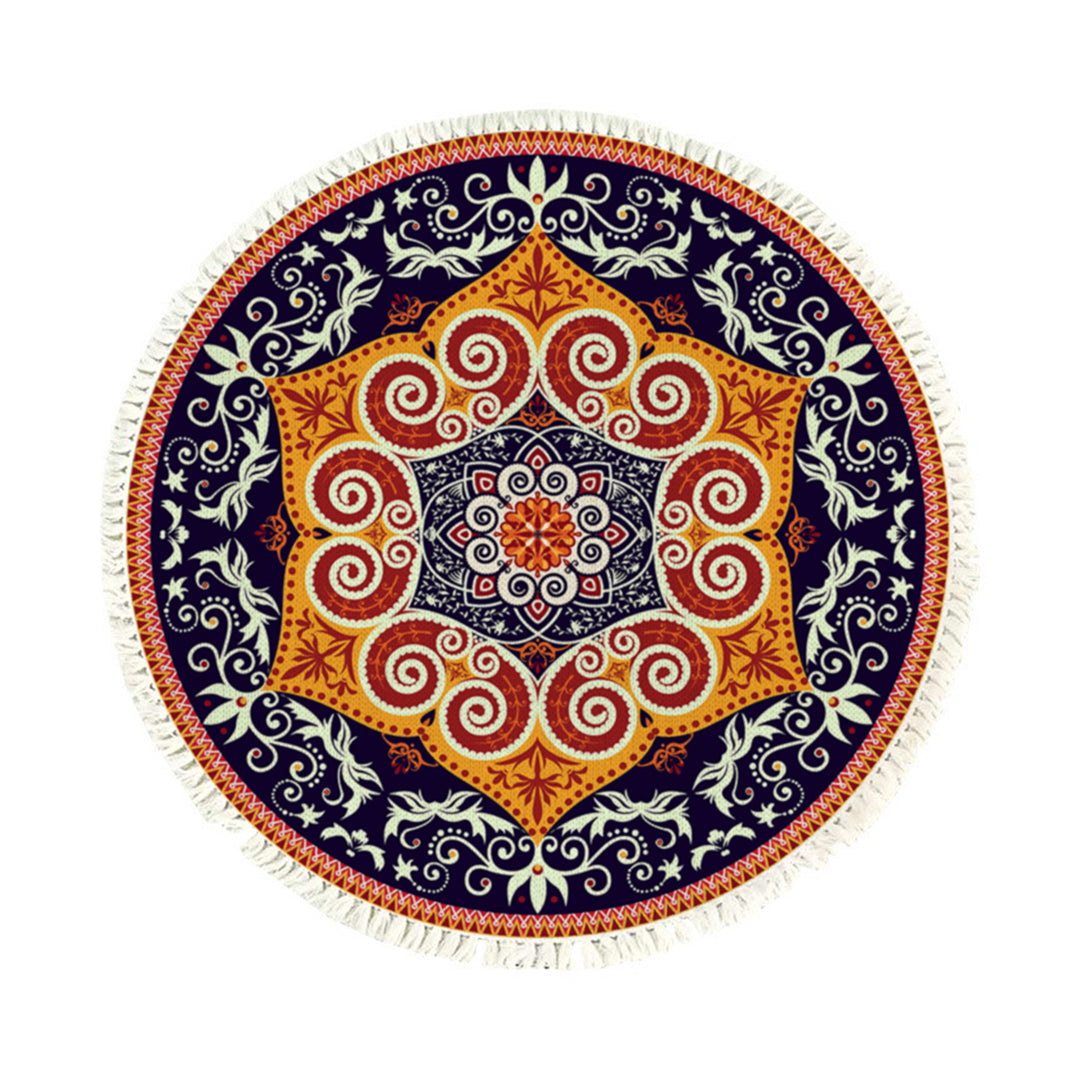 SOGA 90cm Round Mandala Ethnic Style Round Carpet Anti-slip Doormat Home Decor $ 55.50