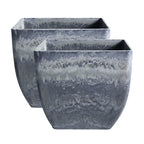 SOGA 2X 32cm Weathered Grey Square Resin Plant Flower Pot in Cement Pattern Planter Cachepot for Indoor Home Office $ 151.50