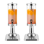 SOGA 2X Single 3L Silver Stainless Steel Beverage Dispenser Ice Cylinder Clear Juicer Hot Cold Water Jug $ 301.90