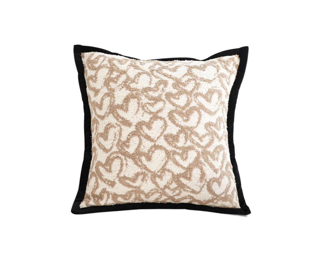 SOGA 50cm Elegant Beige Scrollwork Pattern Black Trim Decorative Throw Pillow $ 77.90