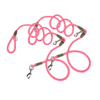 SOGA 2X 220cm Multifunction Hands-Free Rope Pet Cat Dog Puppy Double Ended Leash for Walking Training Tracking Obedience Pink $ 47.50