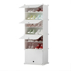 SOGA 7 Tier White Shoe Rack Organizer Sneaker Footwear Storage Stackable Stand Cabinet Portable Wardrobe with Cover $ 57.90