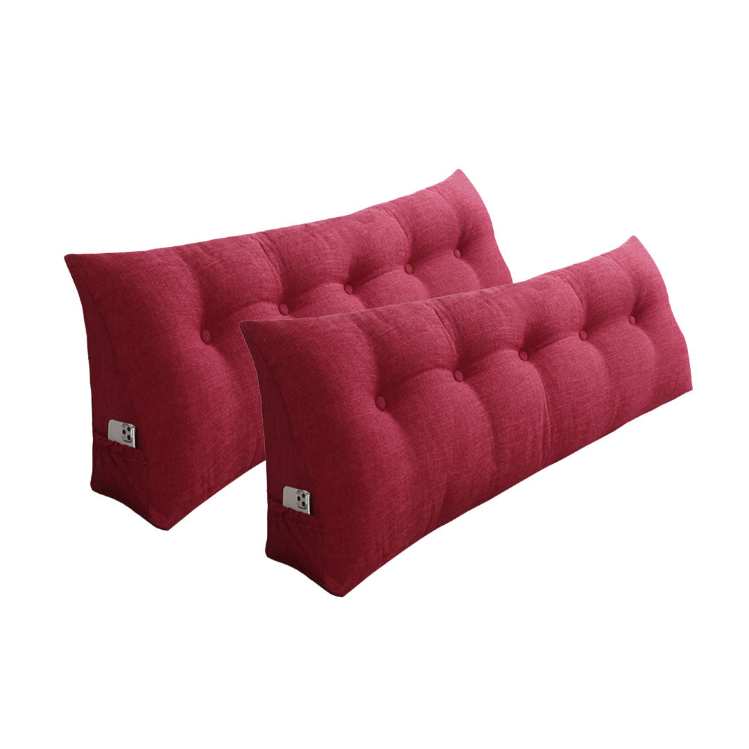 SOGA 2X 100cm Rose Red Triangular Wedge Bed Pillow Headboard Backrest Bedside Tatami Cushion Home Decor $ 193.90