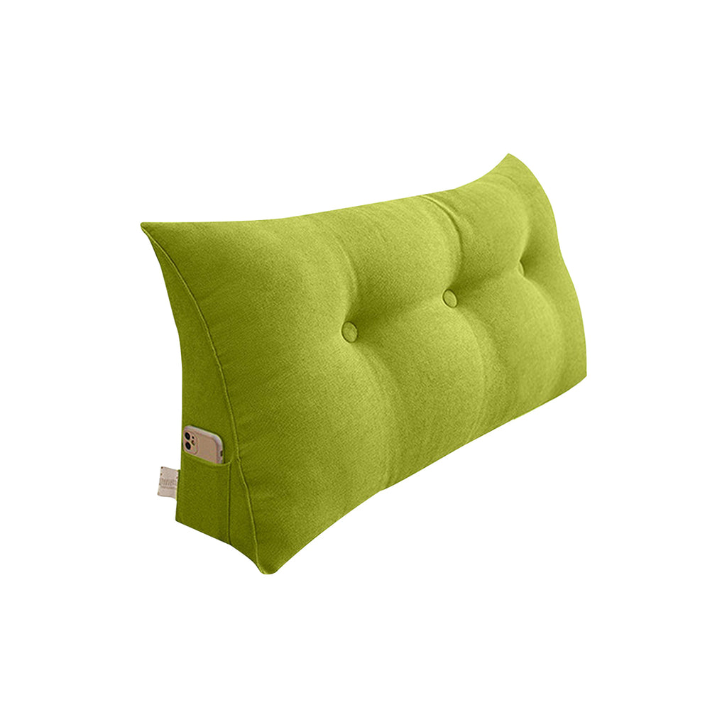 SOGA 100cm Green Triangular Wedge Bed Pillow Headboard Backrest Bedside Tatami Cushion Home Decor