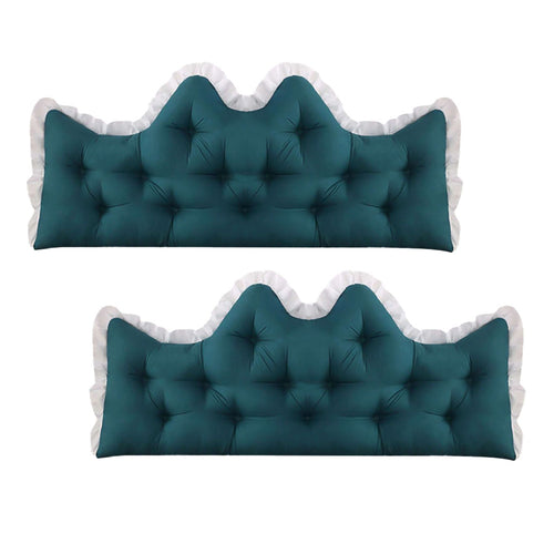 SOGA 2x120cm Crown Pillows Tufted Teal Headboard Cushion Set $ 114.50