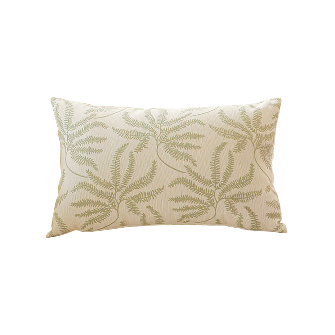 SOGA 35cm Botanical Green Fern Leaf Embroidered Decorative Throw Pillow $ 66.90