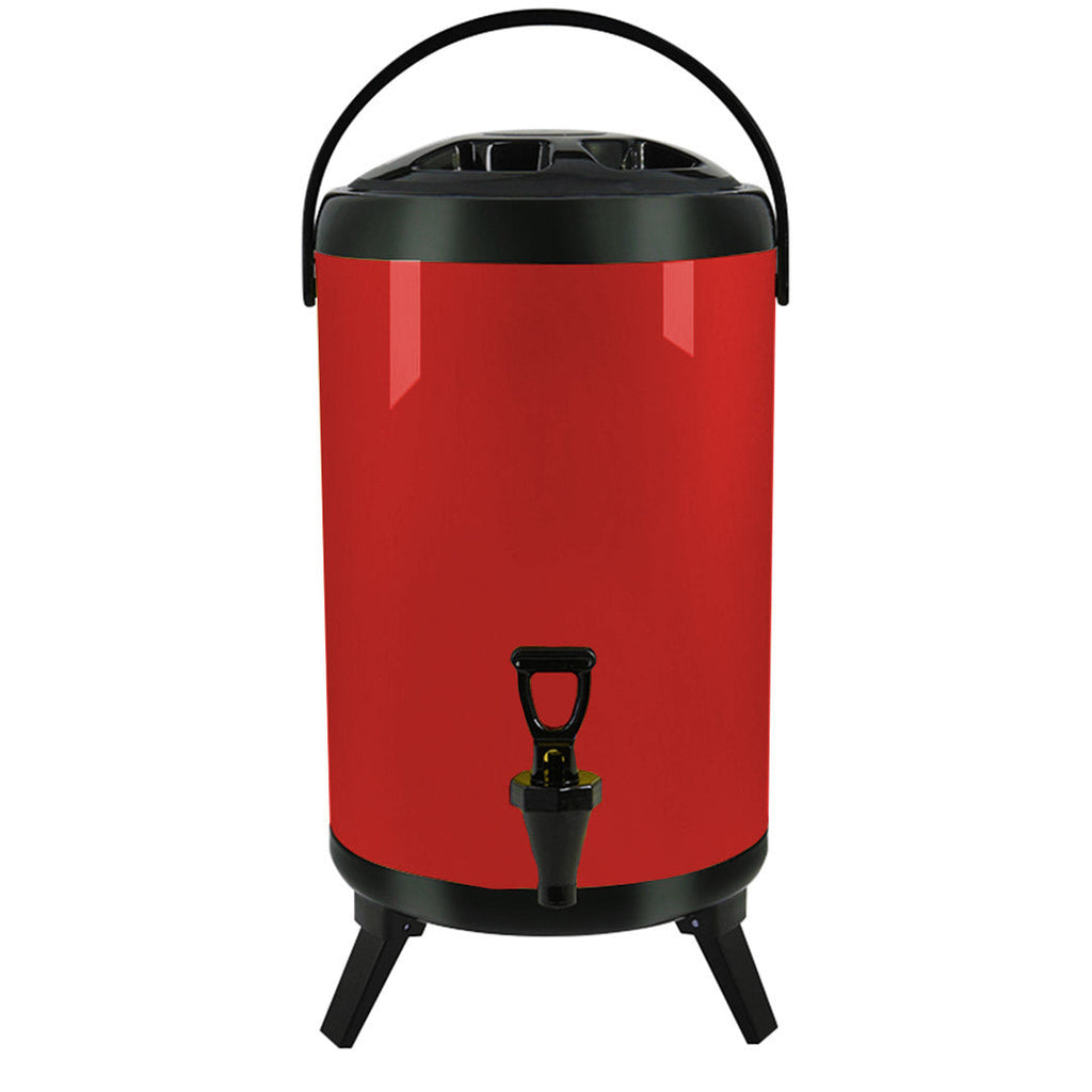SOGA 14L Stainless Steel Insulated Milk Tea Barrel Hot and Cold Beverage Dispenser Container with Faucet Red $ 99.90