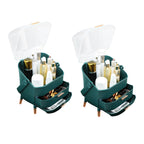 SOGA 2X 29cm Green Countertop Makeup Cosmetic Storage Organiser Skincare Holder Jewelry Storage Box with Handle $ 114.50