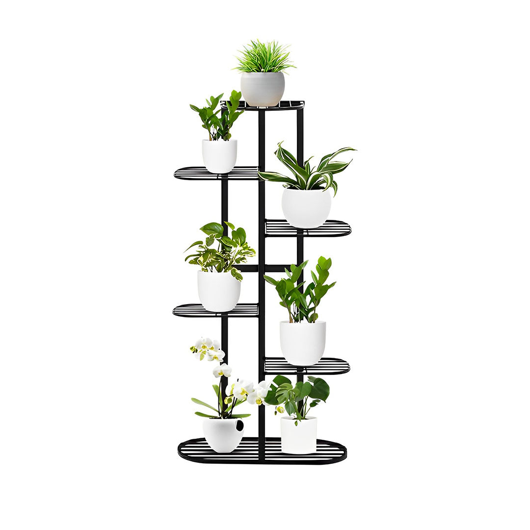 SOGA 6 Tier 7 Pots Black Metal Plant Rack Flowerpot Storage Display Stand Holder Home Garden Decor $ 77.90