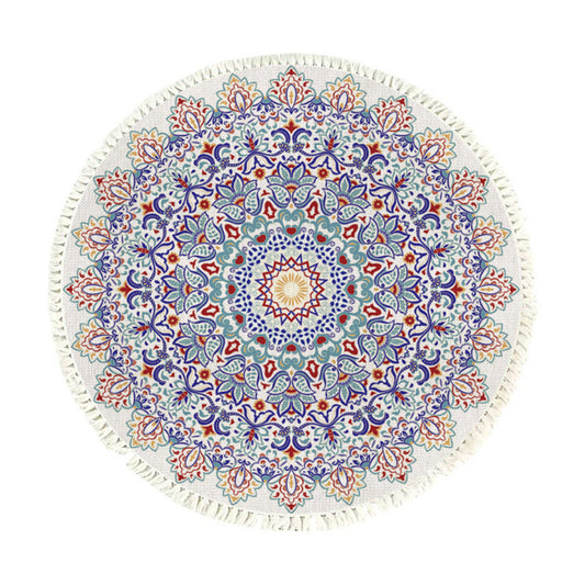SOGA 120cm Mandala Round Area Thick Anti-slip Doormat, Home Decor