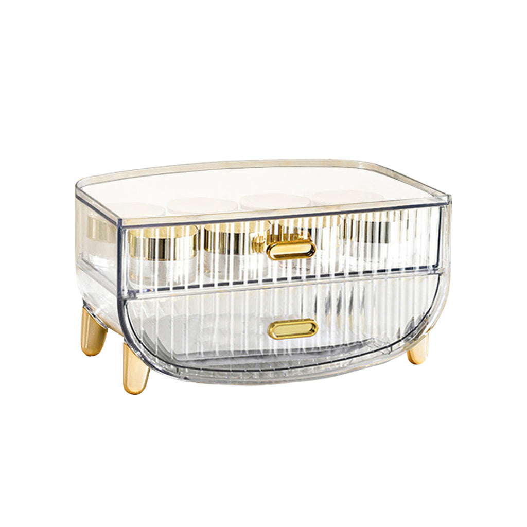 SOGA 2 Tier Transparent Multifunctional Countertop Cosmetic Storage Makeup Skincare Holder Jewelry Cabinet Bathroom Desk Drawer Vanity Organiser $ 49.90