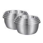 SOGA 2X Stainless Steel Nesting Basin Colander Perforated Kitchen Sink Washing Bowl Metal Basket Strainer Set of 4 $ 215.50