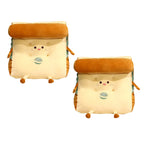 SOGA 2X Cute Face Toast Bread Wedge Cushion Stuffed Plush Cartoon Back Support Pillow Home Decor $ 155.50