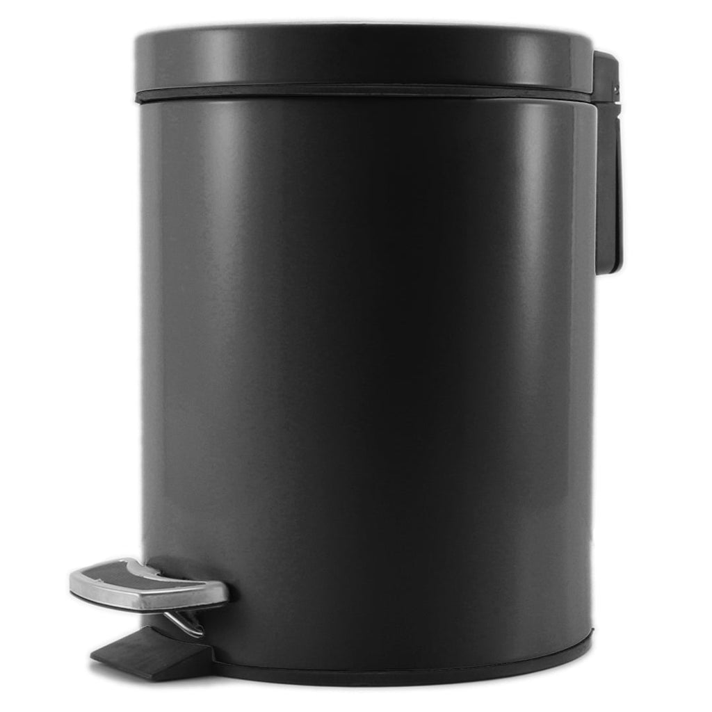 SOGA Foot Pedal Stainless Steel Rubbish Recycling Garbage Waste Trash Bin Round 12L Black $ 77.90