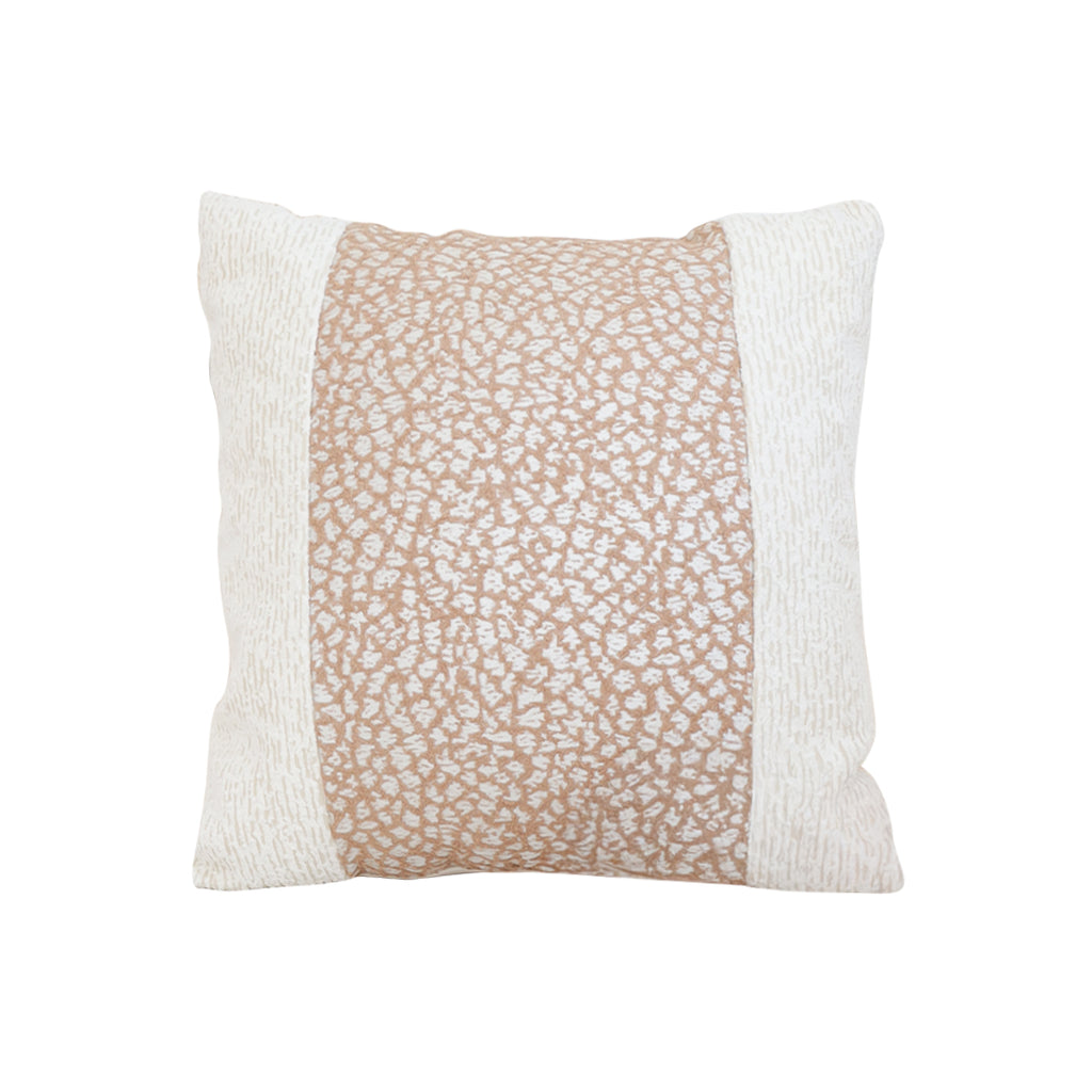 Beige square throw pillow