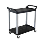 SOGA 2 Tier Food Trolley Portable Kitchen Cart Multifunctional Big Utility Service with wheels 845x430x940mm Black $ 166.90