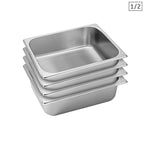 SOGA 4X Gastronorm GN Pan Full Size 1/2 GN Pan 10cm Deep Stainless Steel Tray $ 122.50