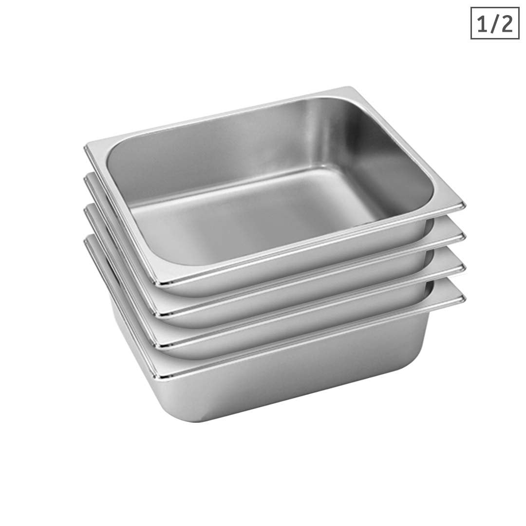 SOGA 4X Gastronorm GN Pan Full Size 1/2 GN Pan 10cm Deep Stainless Steel Tray $ 122.50