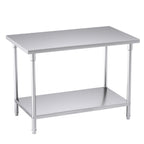 SOGA 2-Tier Commercial Catering Kitchen Stainless Steel Prep Work Bench Table 120*70*85cm $ 499.90