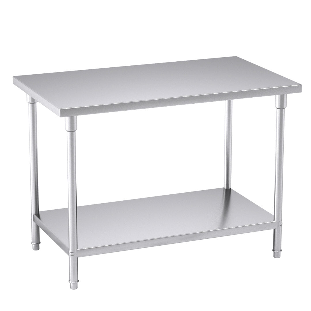 SOGA 2-Tier Commercial Catering Kitchen Stainless Steel Prep Work Bench Table 120*70*85cm $ 499.90