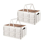 SOGA 2X 34.5 cm 18L White Car & Camping Foldable Storage Box Crate Stackable Container with Handle $ 83.90