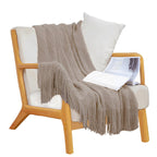 SOGA Coffee Diamond Pattern Knitted Throw Blanket Warm Cozy Woven Cover Couch Bed Sofa Home Decor with Tassels $ 71.50