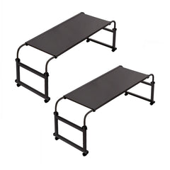 SOGA 2X 140x45cm Black Cross Bed Movable Desk Table w/ Adjustable Length & Height