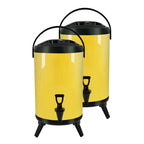 SOGA 2X 18L Stainless Steel Insulated Milk Tea Barrel Hot and Cold Beverage Dispenser Container with Faucet Yellow