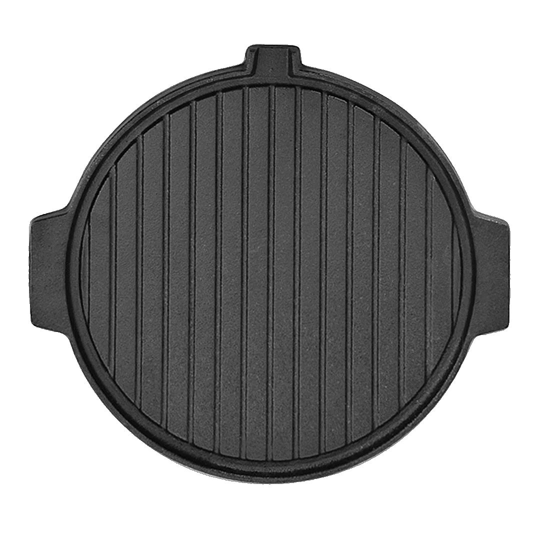 SOGA 30CM Round Cast Iron Korean BBQ Grill Plate with Handles and Drip Lip $ 77.90