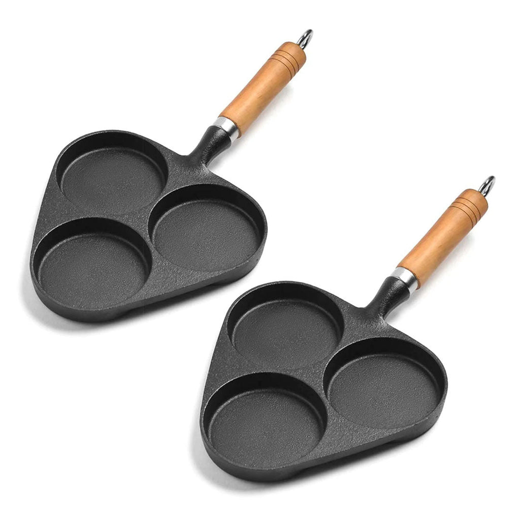 SOGA 2X 3 Mold Cast Iron Breakfast Fried Egg Pancake Omelette Fry Pan $ 96.90