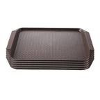 SOGA Rectangular Serving Tray Heavy Duty Waterproof Stackable Plastic Food Snack Pan Set of 5 Coffee $ 91.50