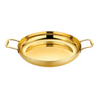 SOGA 32cm Flat Base Seafood Dry Pot in Elegant Gold Color with Durable for Kitchen Essential $ 55.50