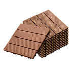 SOGA 11 pcs Red Brown DIY Wooden Composite Decking Tiles Garden Outdoor Backyard Flooring Home Decor $ 111.50