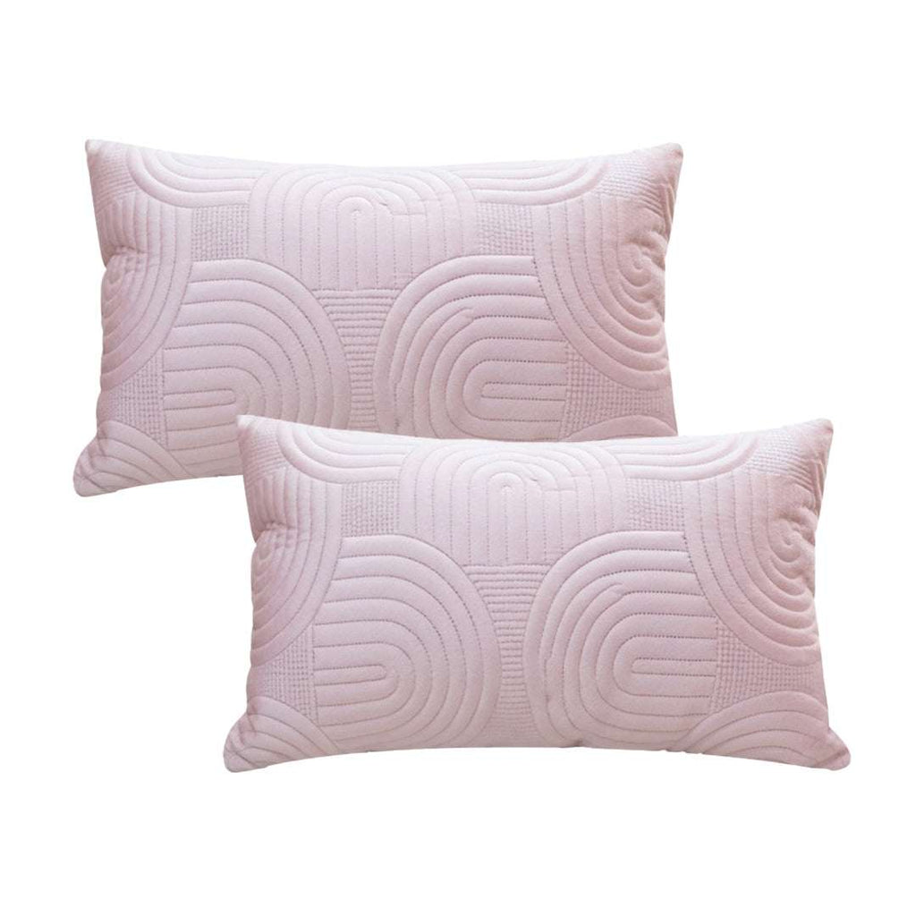 SOGA 2X 30cm Pink Textured Geometric Pattern Decorative Throw Pillow $ 119