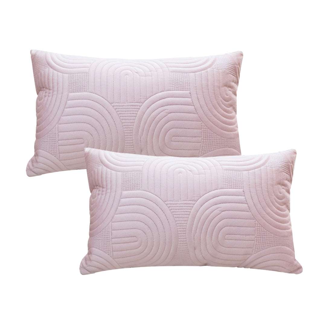 SOGA 2X 30cm Pink Textured Geometric Pattern Decorative Throw Pillow $ 119