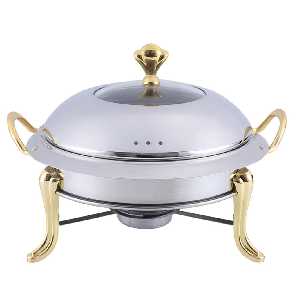 SOGA Stainless Steel Gold Accents Round Buffet Chafing Dish Cater Food Warmer Chafer with Glass Top Lid $ 102.50