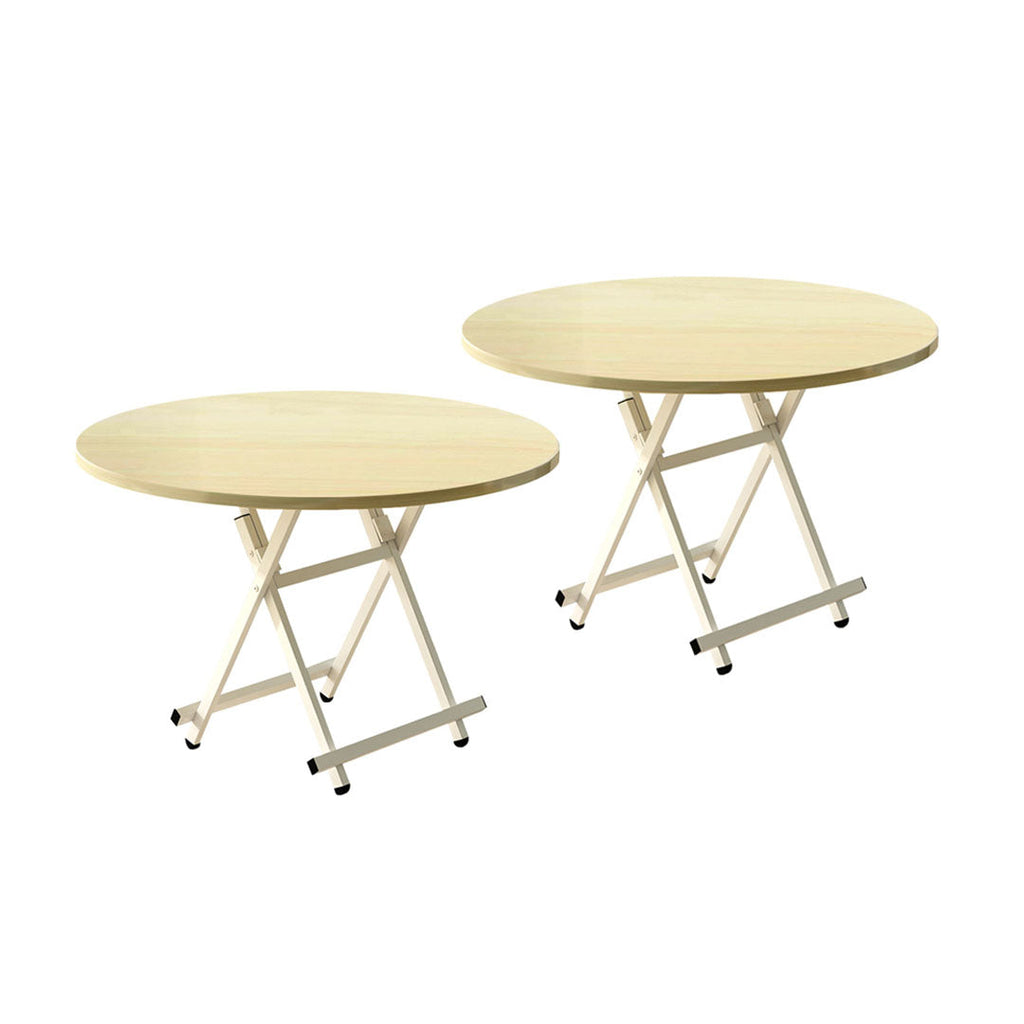 SOGA 2X Maple Grain Dining Table Portable Round Surface Space Saving Folding Desk Home Decor $ 161.90