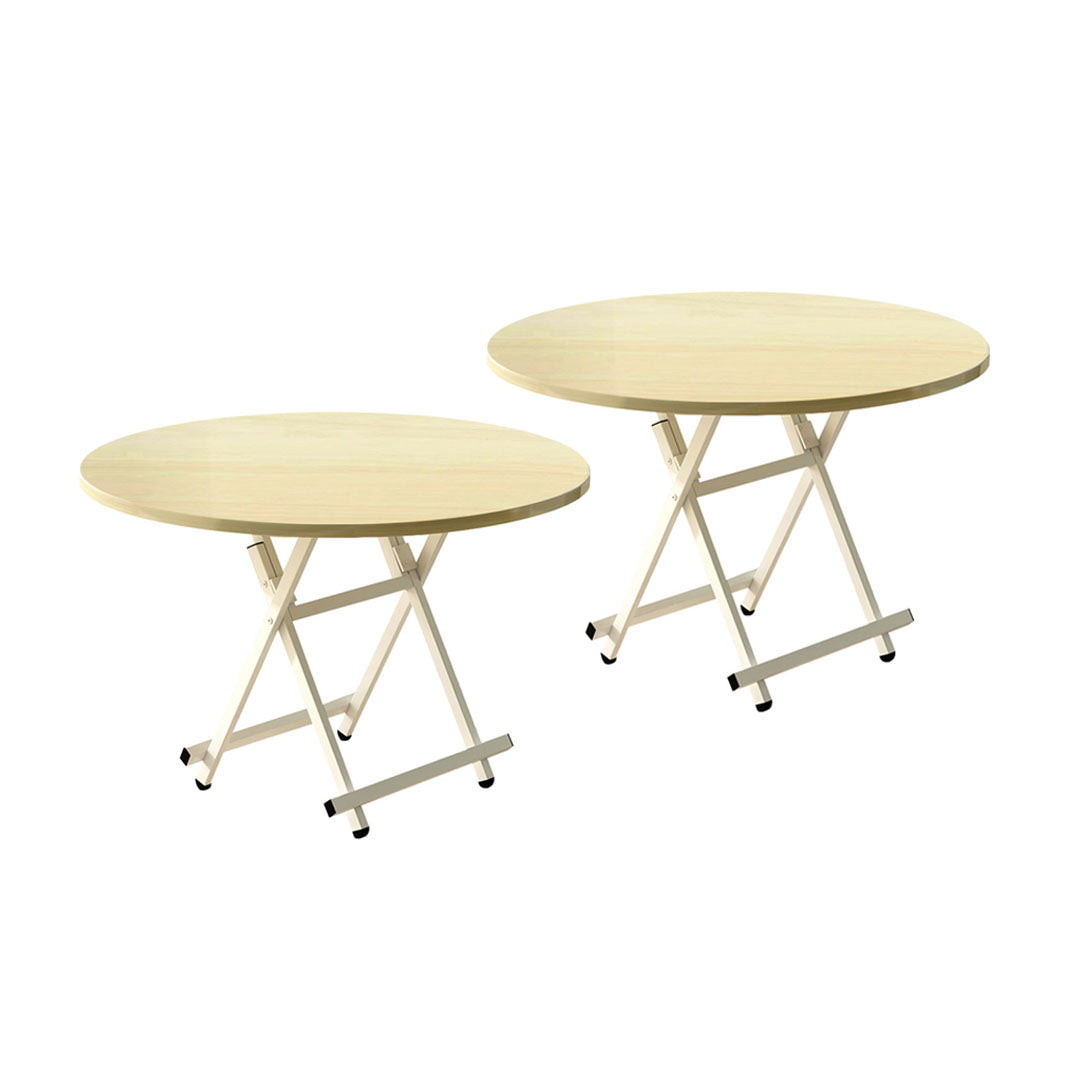 SOGA 2X Maple Grain Dining Table Portable Round Surface Space Saving Folding Desk Home Decor $ 161.90