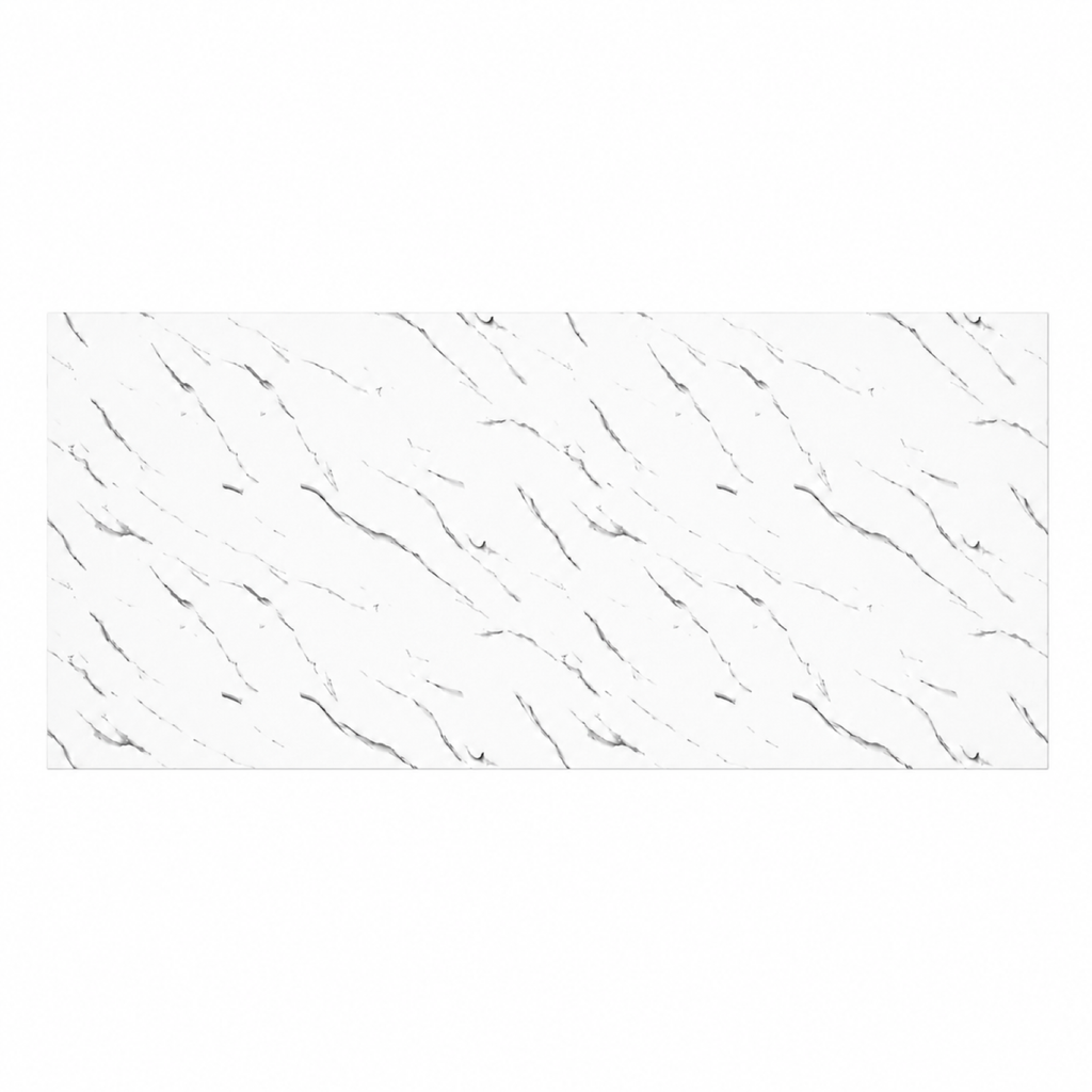 SOGA Peel & Stick Floor and Wall Tiles 30 x 60cm 10 Pack White Faux Marble