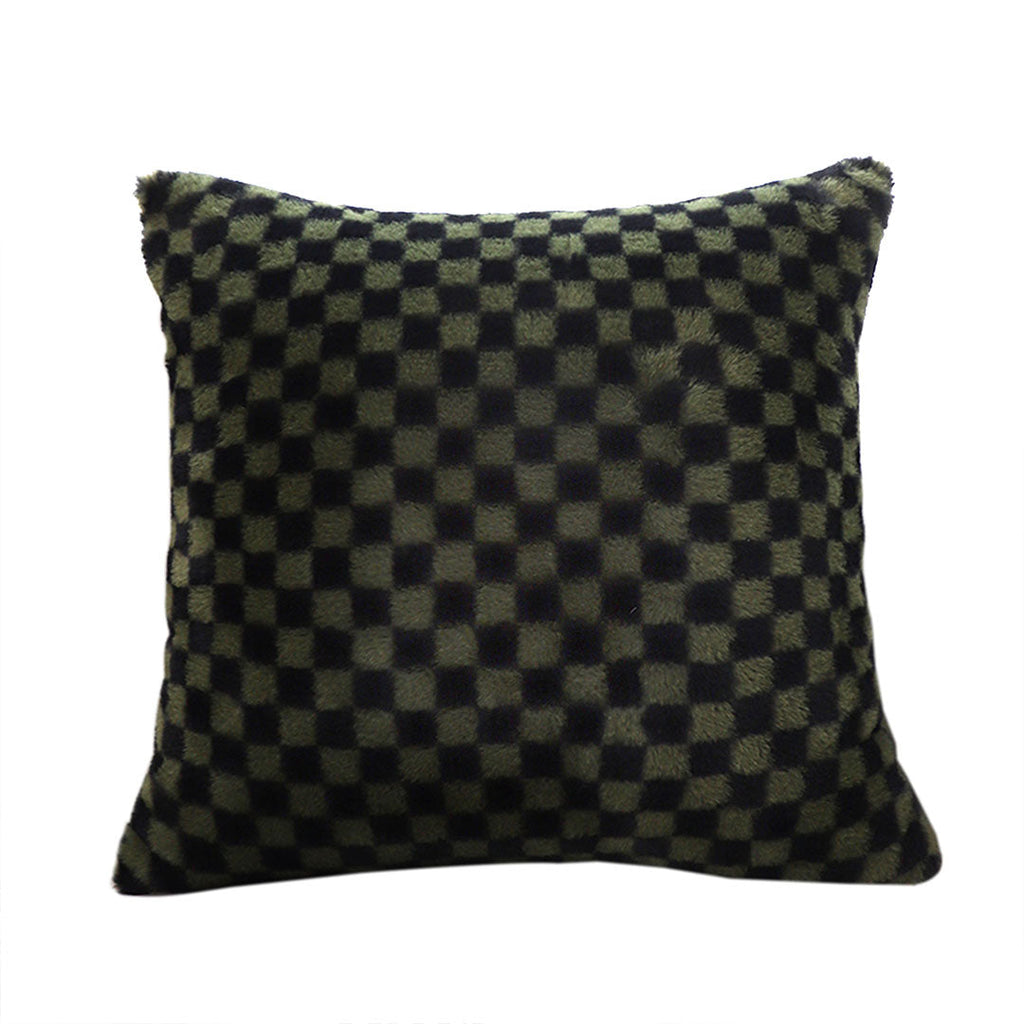 SOGA 45cm Urban Light Luxury Pillow Dark Night Green Checkered Square Throw Pillow $ 55.50