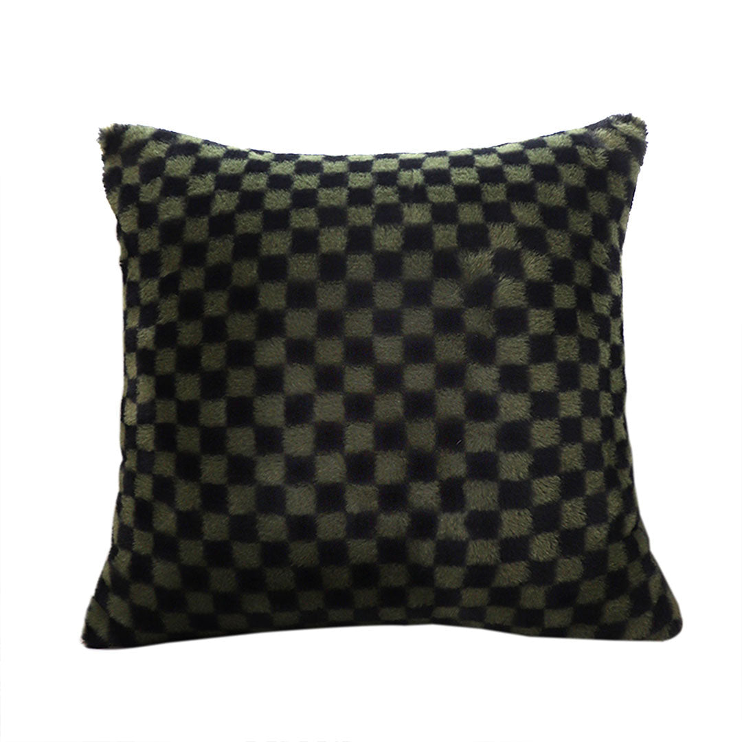 SOGA 45cm Urban Light Luxury Pillow Dark Night Green Checkered Square Throw Pillow $ 55.50