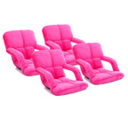 SOGA 4X Foldable Lounge Cushion Adjustable Floor Lazy Recliner Chair with Armrest Pink $ 344.50