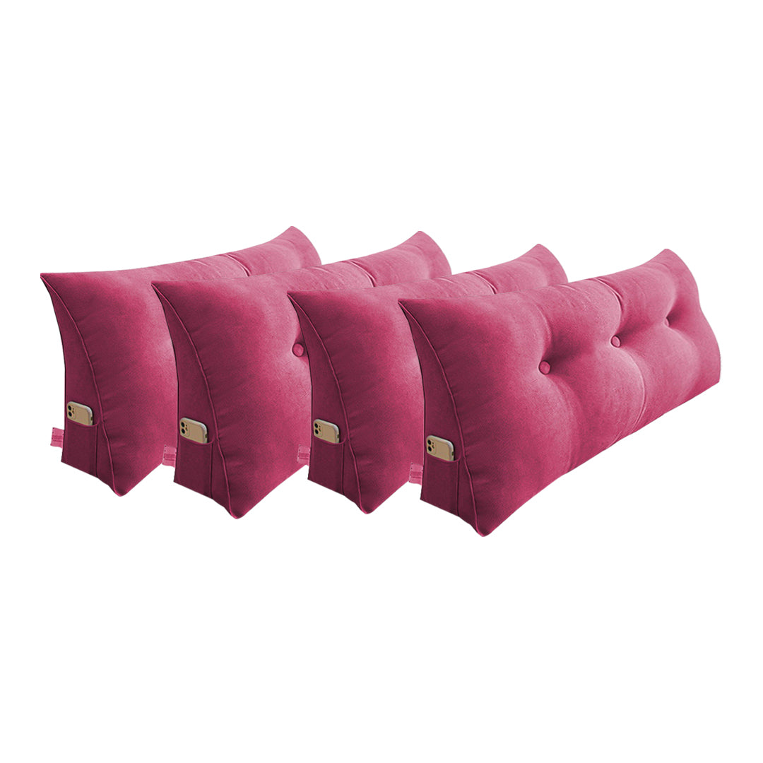 SOGA 4X 100cm Crabapple Red Triangular Wedge Bed Pillow Headboard Backrest Bedside Tatami Cushion Home Decor