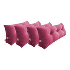 SOGA 4X 100cm Crabapple Red Triangular Wedge Bed Pillow Headboard Backrest Bedside Tatami Cushion Home Decor