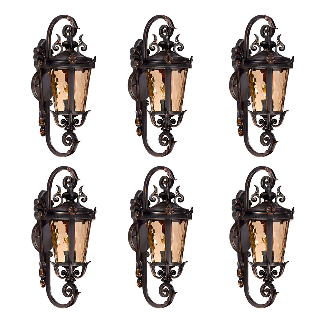 Vintage Lantern 6X 70cm Aluminum & Glass Wall Light Classic Lantern Design Elegant Outdoor Antique Inspired Wall Lamp $ 3409.50