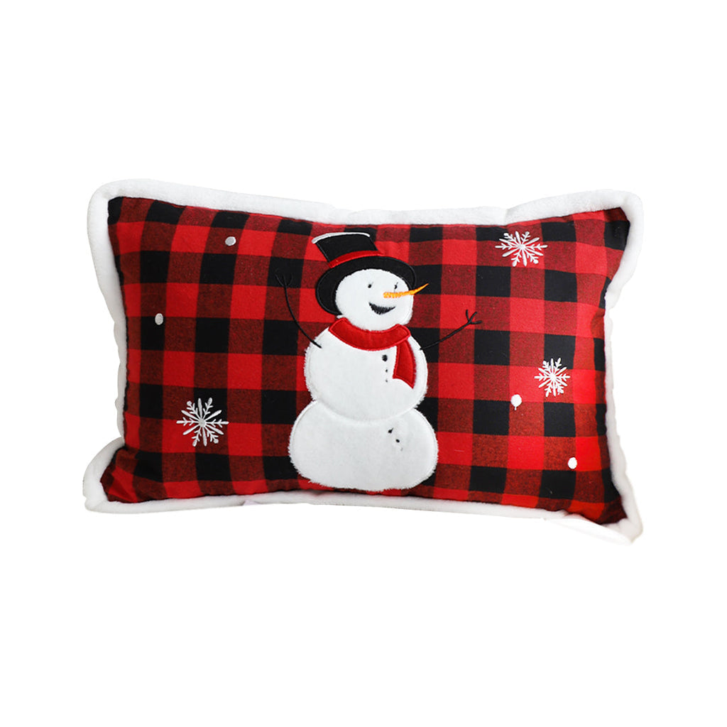 SOGA 30cm Throw Pillow Red Christmas Snowman Lumbar Cushion for Festive Holiday Winter Home Decor $ 48.90