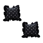 SOGA 2X 45cm Throw Pillow Black Ruffled Square Decorative Cushion for Rose Lovers Cozy Home Decor $ 107.90