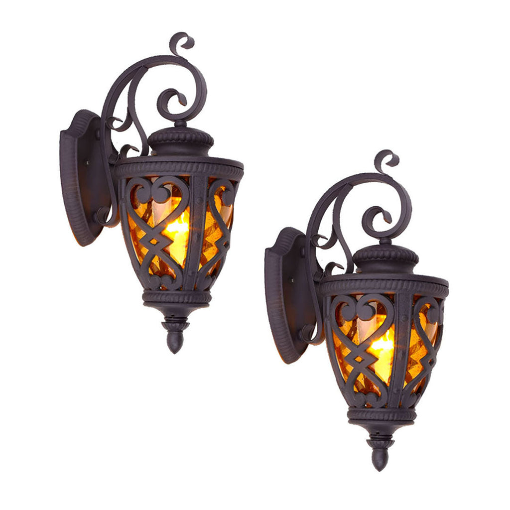 Vintage Lantern 2X 57cm Outdoor Antique Bronze Wall Sconce Classic Rustic Exterior Light Fixture $ 1035.50