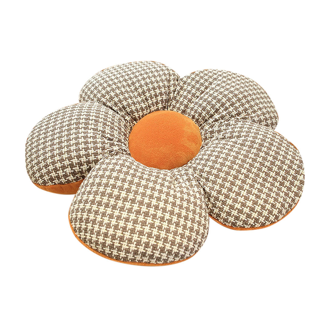 SOGA Orange Flower Cushion Shaped for Floor and Sitting Throw Pillow $ 33.50